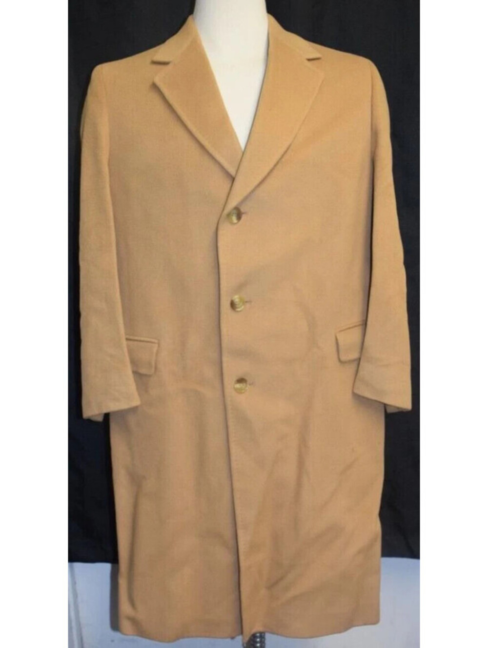 Mens Franco's 100% Cashmere tan overcoat jacket